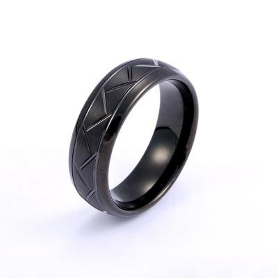 China CLASSIC Wholesale Customized Black Tungsten Carbide Wedding Rings for sale