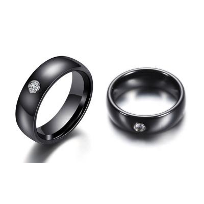 China Jewelry wholesale luxury black and white zirconia ceramic rings CLASSIC for sale