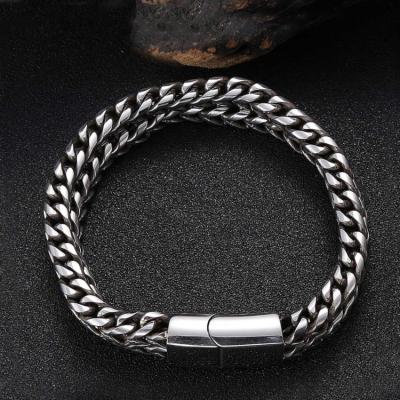 China Scratch Resistant Double Row Braided Positive and Negative Magnet Clasp Bracelet for sale