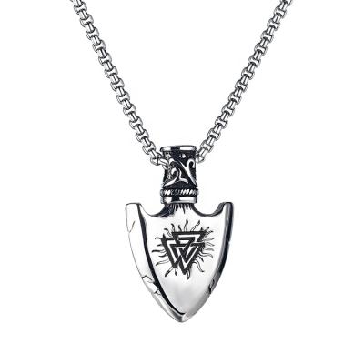 China Hiphop New Arrival Mens Stainless Necklace With Shield Pendant for sale