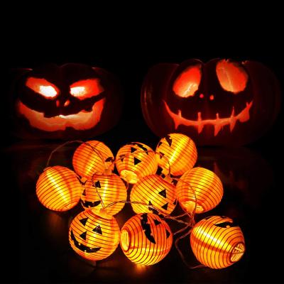 China 10/20 LED Pumpkin Lanterns Lamp Horriable Halloween Pumpkins Lantern Hanging String Light for Halloween Party Outdoor Indoor Decor for sale