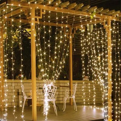 China String Light 3x3M Outdoor LED String Lights Garland Window Christmas Cascading Twinkle Light Wall Decoration Garden Curtain Lamp for sale