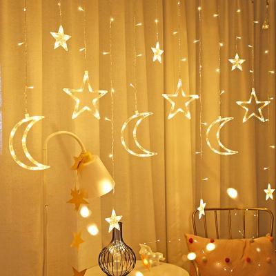 China Light Led String Icicle Moon Star Curtain String Lights Outdoor Fairy Lights Christmas 220V Led Garland For Wedding Window Party Home Decor for sale