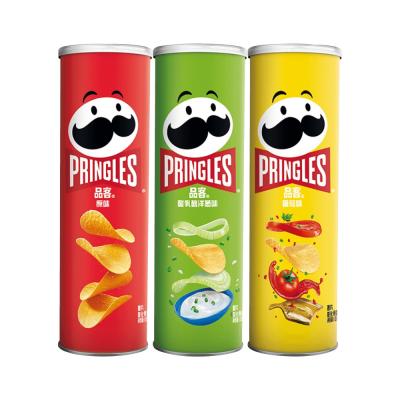 China Pringles 110g Natural Potato Chips Canned Original Potato Chips Puffed Casual Snacks Onion Cheese Flavored Mustard Flavored Snacks for sale