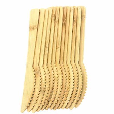 China Biodegradable Disposable Bamboo Spoon High Quality Eco Friendly Bamboo Knife Fork Cutlery 170mm Length for sale