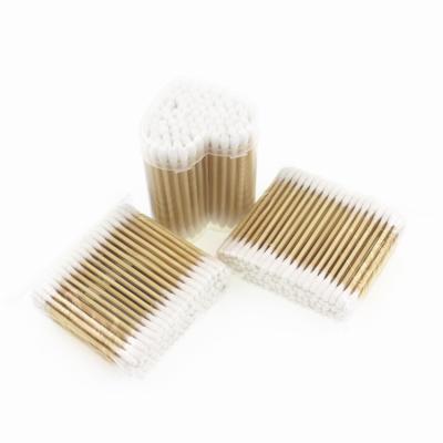 China Natural Material Organic Bamboo Reusable Ear Swab Organizer Cotton Bud for sale