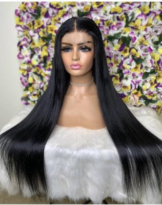 China 100% Afro Wave Cuticle Aligned Virgin Brazilian Hair Lace Front Wig With Baby Hair, Transparent Remy 613 Lace Frontal Human Hair Wig for sale