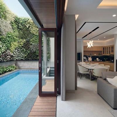 China China Manufacture Aluminum Alloy Glass Living Room Folding Door Design Minimalist Cheap Price Thermal Break for sale