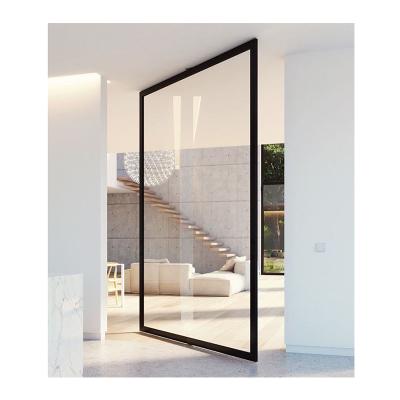 China Large Modern Minimalist Front Commercial Main Entrance Pivot Door, Single Exterior Entry Pivot Aluminum Glass Doors for sale