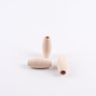 China Eco-friendly Elliptical Wooden Beads In Original Wood Color for sale