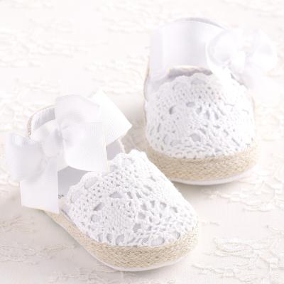 China WONBO Cute Baby Newborn Shoes Spring Summer Candy Mary Jane Big Bow Knitted Ballerina Dress Pram Crib Shoe Very Light for sale