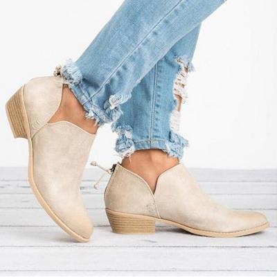 China Casual Booties Feminina de Botas Mujer Female Block Heels Autumn Women Shoes Retro High Heel Ankle Boots Mid Fashion for sale