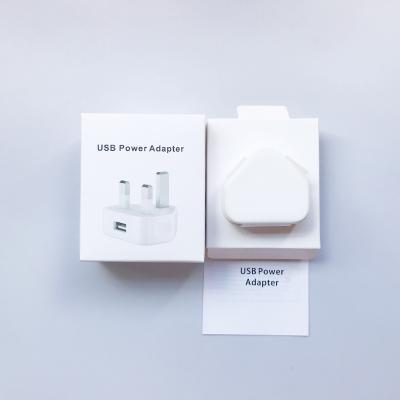 China High Speed ​​Charging 3 Pin UK Charger For iPhone XS Max 5W USB Power Adapter UK Wall Charger for sale