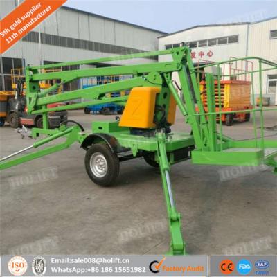 China Easy Operation Safety Convenience Holift Brand 16m Towable Boom Lift For Sale Trailer Mounted Boom Forklift Used For Cherry Picker for sale