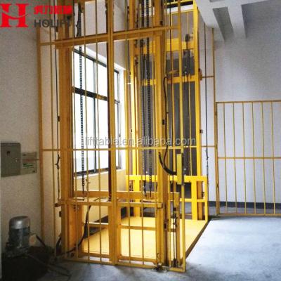 China Convenience Easy Workshop Safety Operation Machine Hydraulic Vertical Lifting Lead Rail Cargo Lift for sale