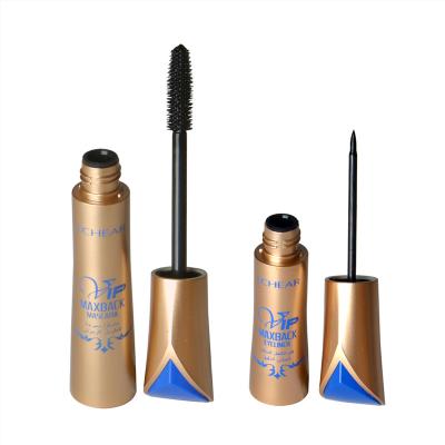 China Wholesale Custom Private Label 4D Fiber Lengthening Mascara Waterproof Long Lasting Black Lengthening Mascara And Liquid Eyeliner Set 513104 for sale