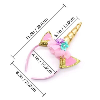 China Fashion Magic Pink Unicorn Headband Party Favors Cosplay Decorative Wear Props For Girls Kids Gift for sale