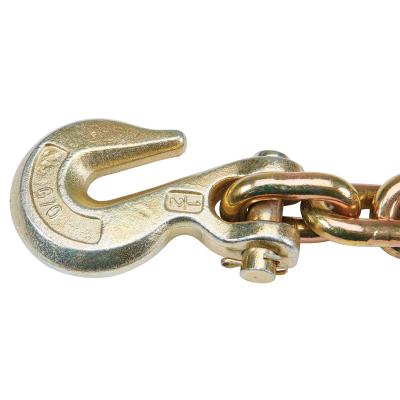 Cina Wholesale NACM Grade 70 Transport Yellow Galvanized Plated Chromated Binder Chain with Hook in vendita