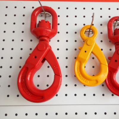 China 6mm-8mm Forged G80 Swivel Safety Hook,Crane Lifting Safety Hook for sale