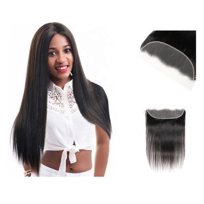 China 13x4 Brazilian Straight Barely Shedding Soft Thick Smooth Hairband Lace Closure Hair Band 12inch HD Lace Frontal Swiss Hair Extension for sale