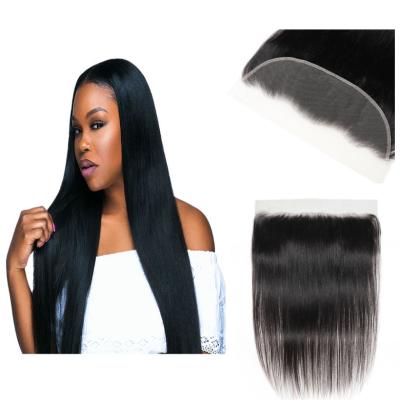 China Silky Straight Wave Lace Closure 13x4 Virgin Straight Cuticle Aligned Transparent Lace Closure Pre Plucked Lace Front Closure Human Hair Extensions for sale