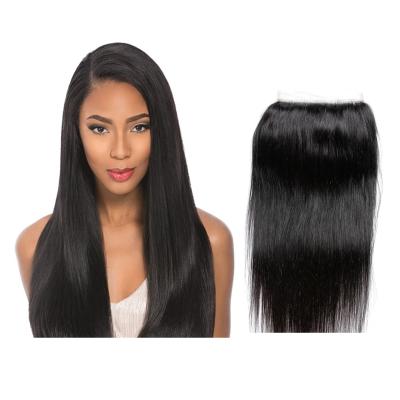 China Silky Straight Wave 18 Inch 4x4 Virgin Hair Extension Virgin Hair Transparent Swiss Lace Closure Silky Straight Lace Front Closure for sale