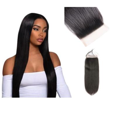 China Brazilian Straight Barely Shedding Thick Soft Smooth 4x4 5x5 Lace Closure Wigs For Women Colored Silky Straight Unprocessed 100% Transparent Lace Hair Extensions for sale