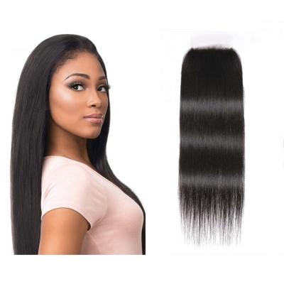 China 5x5 HD Lace Closure Swiss Hair Extension Lace Headband Virgin Brazilian Hair Weave Bundles Closure 5x5 HD Soft Thick Smooth Thick Shedding Straight Brazilian Hair Weave Bundles for sale