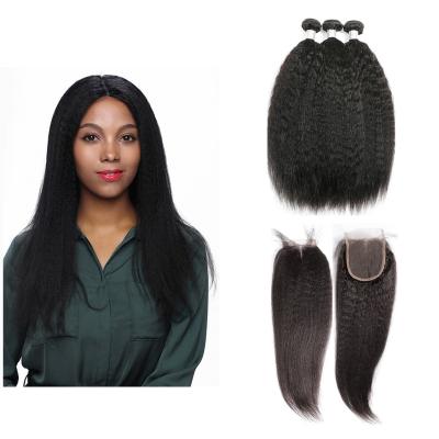 China Natural Black Barely Shedding Thick Smooth Soft Color Cuticle Aligned Hair Bundles With Lace Closure And Frontal Curly Brazilian Straight Hair Bundle Seller for sale