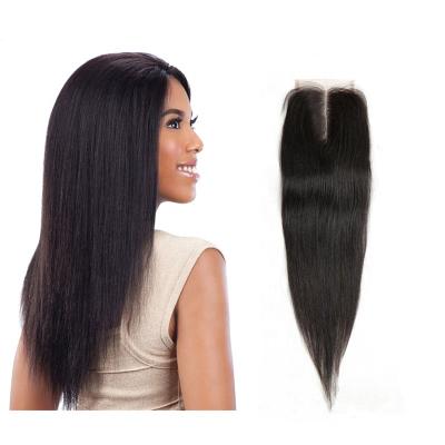 China 12inch Brazilian Barely Shedding Thick Smooth Soft Cuticle Aligned Lace Closure Hair Extension 4X4 HD Transparent Lace Closure Swiss Seller for sale