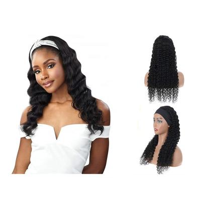 China Deep Wave Hairband Deep Wave Wigs None Lace Frontal Wig Virgin Brazilian Hair Extension Wigs Seller For Black Women for sale