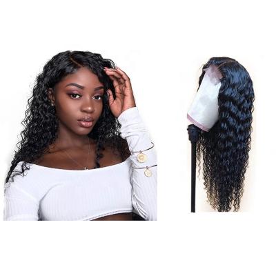 China Brazilian Water Wave Hair Wig T Part Lace Front Wig Deep Parting 13x4 HD Lace Front Wig Comfortable Transparent Curly Virgin Factory for sale