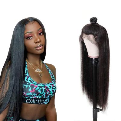 China Cheap Silky Straight Wave 30 Inches 13x4 Lace Front Human Hair Wigs Transparent Lace Frontal Wigs Vendor Pre Plucked With Baby Hair For Black Women for sale