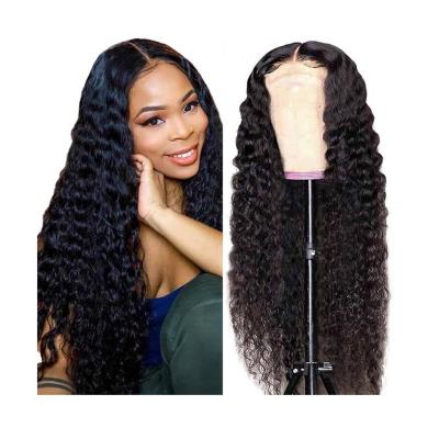 China Deep Wave Factory Sellers Deep Wave Swiss Lace Front Wigs Pre Plucked Bleached Knots Hair Wigs 4x4 Lace Front Wigs Cuticle Aligned for sale