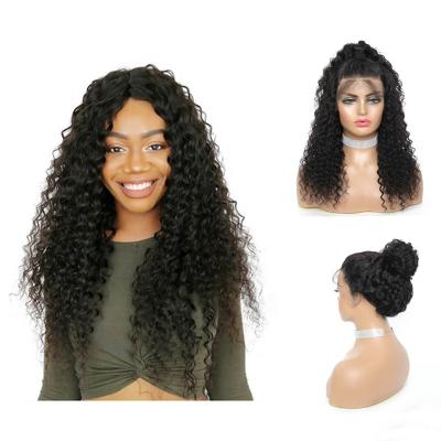 China Deep Wave Swiss Lace Natural Deep Wave 13x4 Lace Front Wig Human Hair Color Virgin Brazilian Hair Wig Transparent Cheap Transparent Vendors for sale