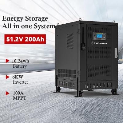 China Home/Office/Hotel/Shop...48V 200Ah Lithium Battery Built In Inverter 6KW MPPT Rack Mounted ESS Battery All In One 10Kwh Capacity Energy Storage System for sale