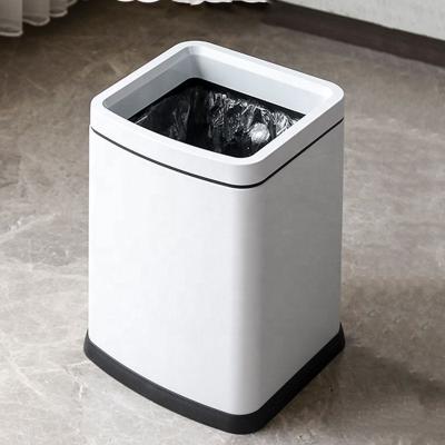 China Leasylife Household Stainless Steel Waste Bin Metal Single Stored Uncovered Double Trash Bin for sale