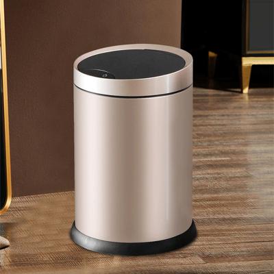 China Leasylife 8L Household Stainless Steel Sustainable Smart Sensor Can Install Battery Flip Trash Can for sale