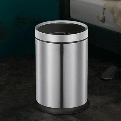 China Leasylife 9Lhousehold stainless steel viable smart sensor can install battery flip trash can for sale