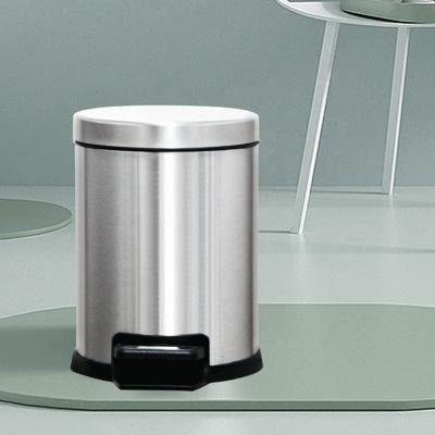 China Leasylife8L Stainless Steel Sustainable Household Hotel Round High Grade Pedal Trash Can for sale