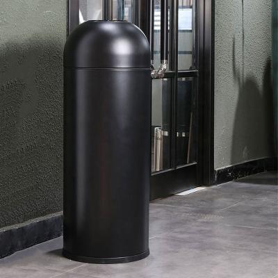 China Leasylife metal double-layer viable commercial trash can, milk tea shop waste bin, cafe fast food restaurant waste bin for sale