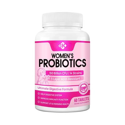 China Immune & Digestive OEM Healthcare Supplement 50 Billion CFU Lactobacillus Delbrueckii Probiotics Tablets with Lactobacillus Reuteri Probiotics for sale