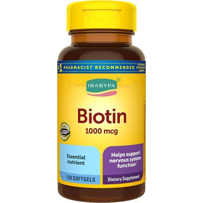 China Helps with healthy hair Biotin 1000 mcg Dietary Supplement Supports Healthy Hair & Skin 120 Softgels Biotin Caplues for sale