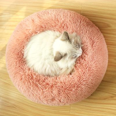 China Breathable BOKUN 30 Colors 90cm Diameter Round Confortable Dog Bed Pet Beds for sale