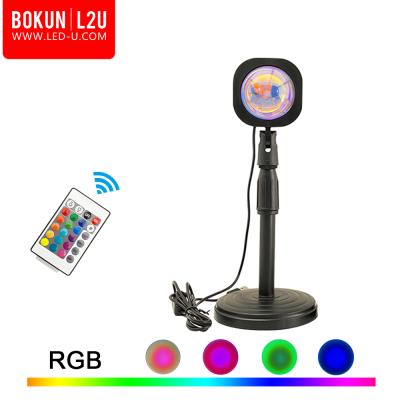 China Beautiful Light BOKUN Dropship Amazon USB Powered Modern Night Light Table RGB Sunset Lamp Spotlight For Photography for sale