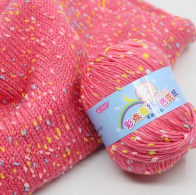 China Rainbow Color High Stock 50g Charmkey Spotted Tenacity Crochet Knitting Acrylic Yarn For Hand Knitting Baby Sweater Winter for sale