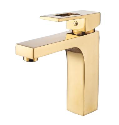 China Metered Faucets Single To Handle Water Faucet Cold-Hot Brass Single Hole Basin Faucet for sale