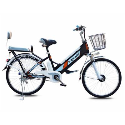 China Aluminum Alloy Electric Bicycle Lady Ebike With Basket 24 Inch 36V 250W 350W 48V 500W E Bike 26 Inch Electric Bike for sale