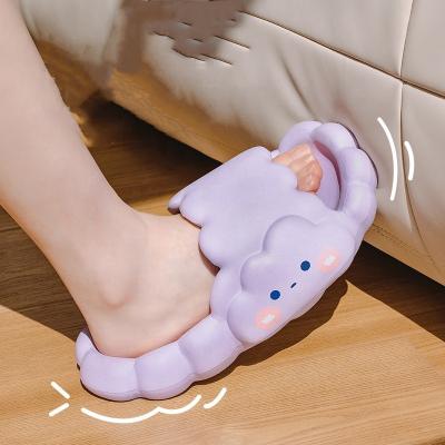 China UTUNE Ladies CUSHIONING Slide 2022 Summer Smiley Slippers Home Beach EVA Flat Sandals Cloud Slippers For Women Men for sale