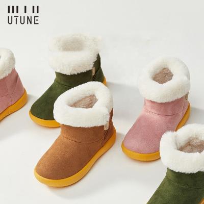 China UTUNE Snow Boots Cotton Slippers Children's Winter 2021 Winter 2021 Style Fax Fur Furry Warm Ankle CUSHIONING New Rejects Boys Girls Children for sale